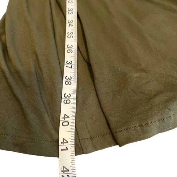 GO Couture Long Sleeve Midi Dress Super Stretch Olive Green Size Large - Picture 7 of 8